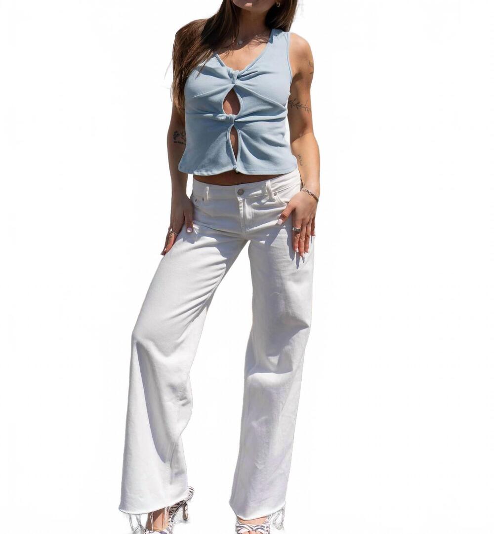 NEW ALL : ROW sierra knit twist top in blue